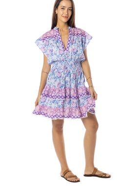 Bondi Sands Lavender & Pink Floral Tiered Swim Coverup Dress